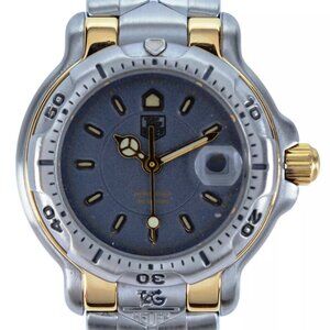 Vintage Ladies Tag Heuer 29mm 6000 Series Grey Dial 200M Two Tone Watch WH1352!